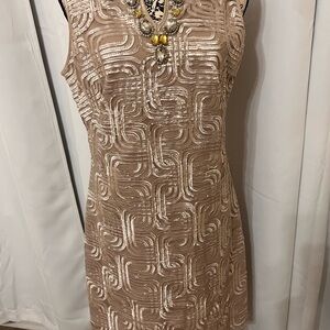 Jessica Howard Tan Geometric Mini Dress